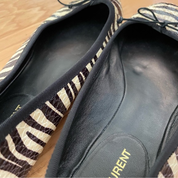 Saint Laurent Leather Dance Ballet Flats in Zebra Print Size 36.5 - Picture 7 of 9
